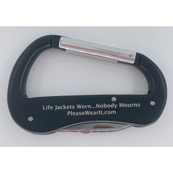 Carabiner Hook Heavy Duty Keychain Multi Tool Camp Tool Stainless Spring Clasp - Picture 3 of 7